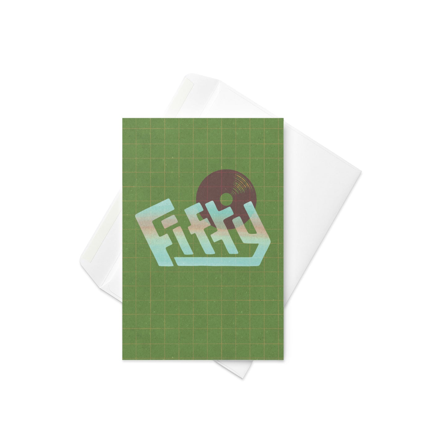 FIFTY Vinyl Green Greeting card