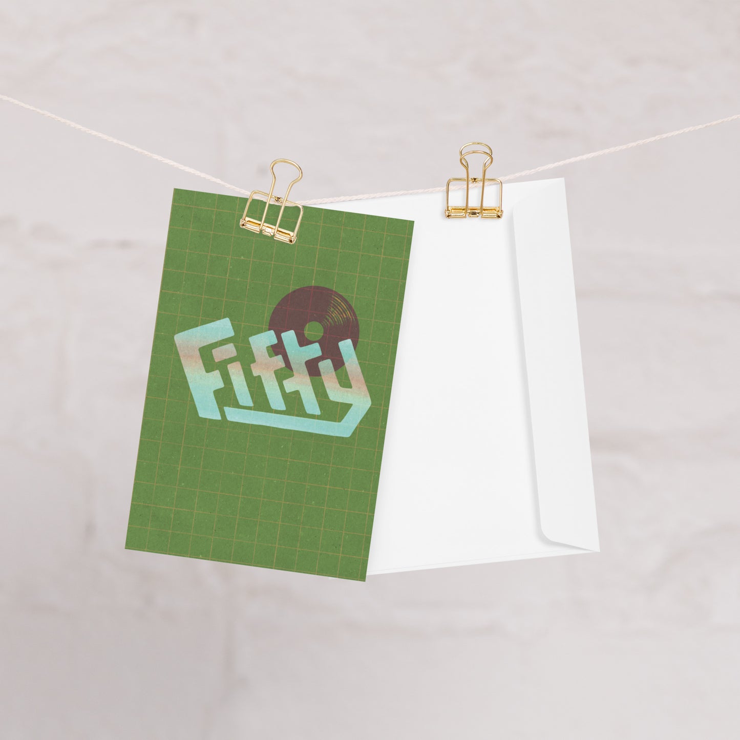 FIFTY Vinyl Green Greeting card