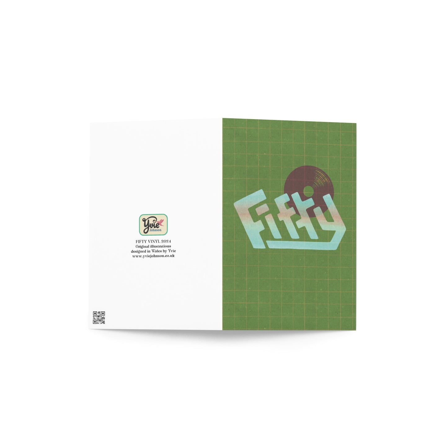 FIFTY Vinyl Green Greeting card