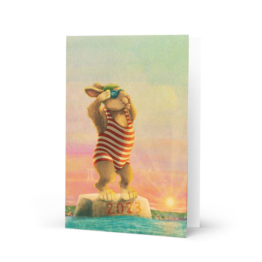 WATER RABBIT Greeting card