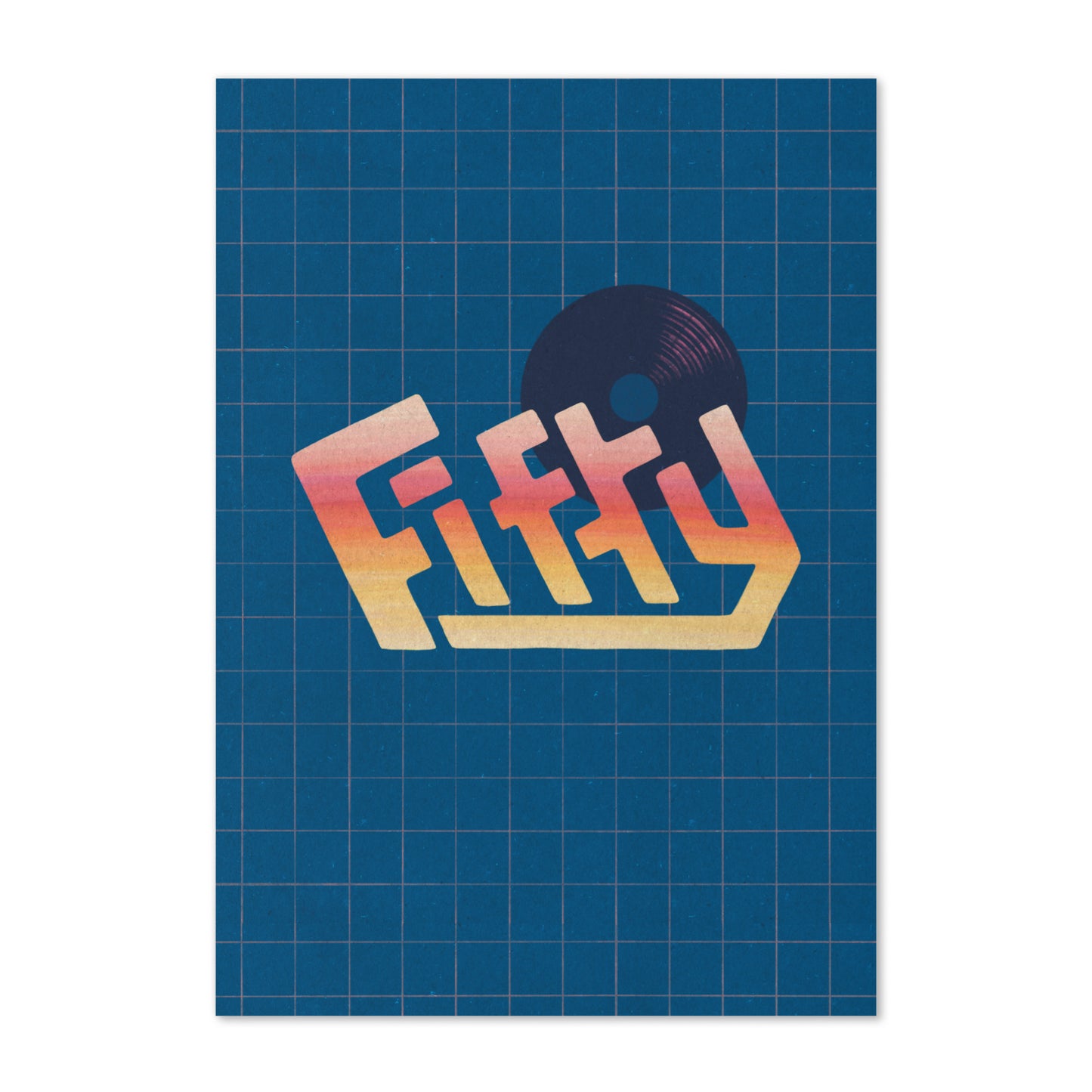 FIFTY Vinyl Blue Greeting card