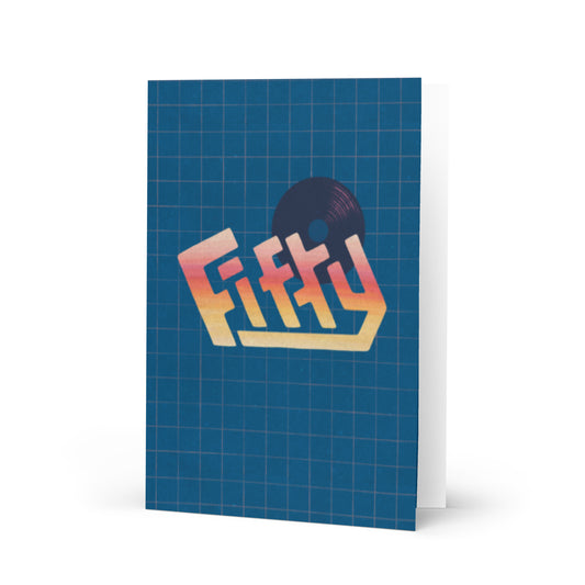 FIFTY Vinyl Blue Greeting card