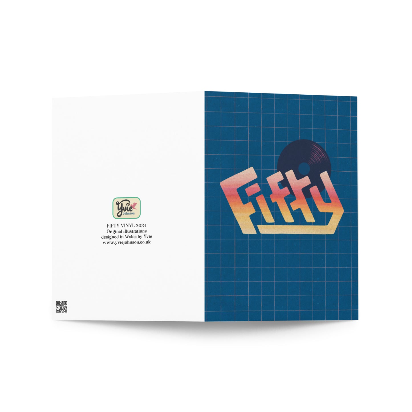 FIFTY Vinyl Blue Greeting card